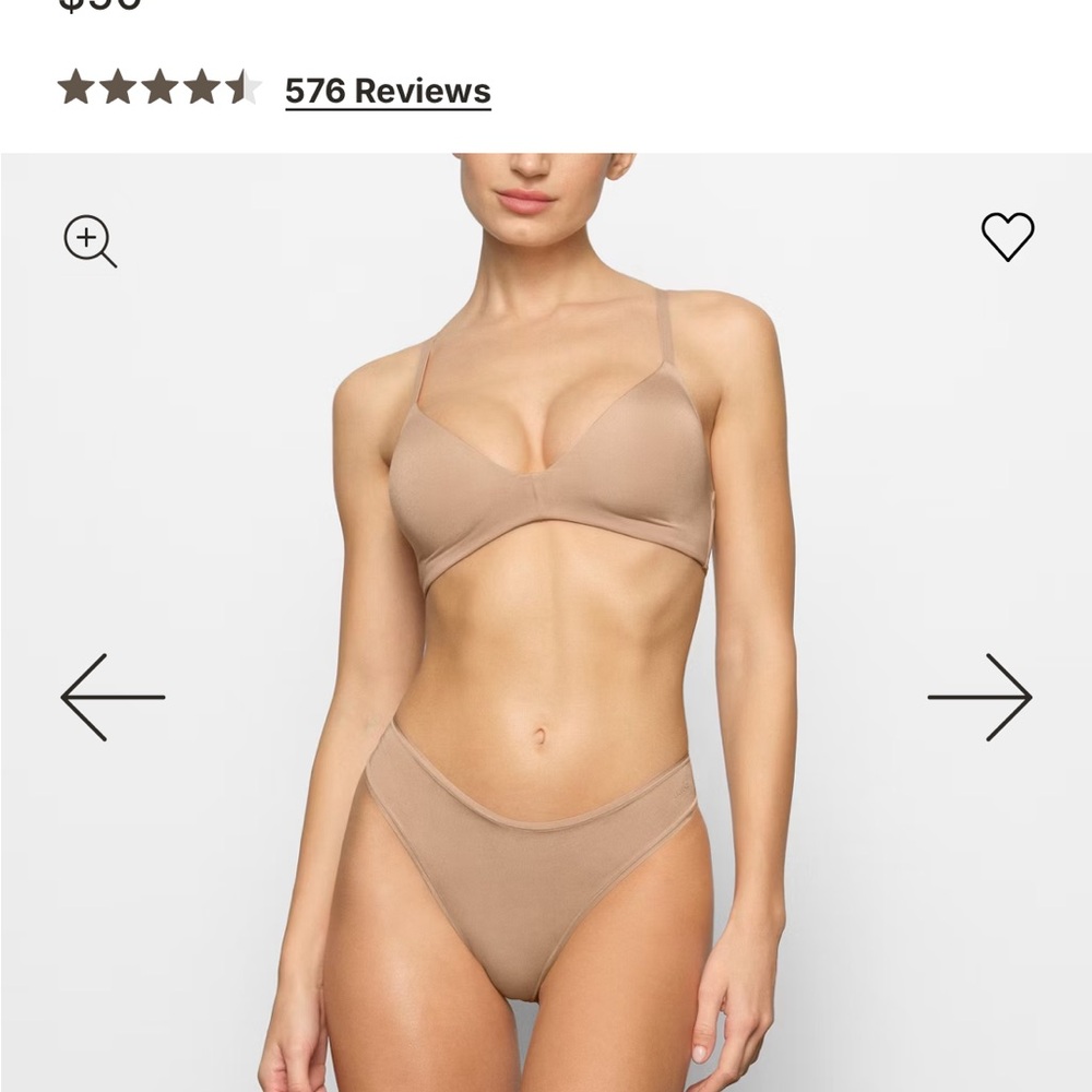 NWT SKIMS Wireless Form T-shirt Demi Bra Mica
